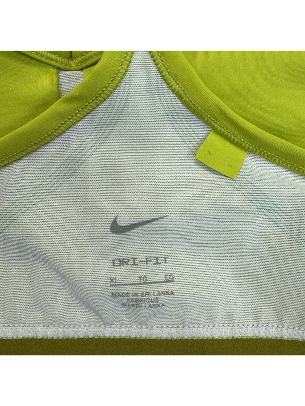 Nike Authentic Womens Size XL Dri-FIT INDY Neon Green White Top Sports Bra NEW - Picture 7 of 9